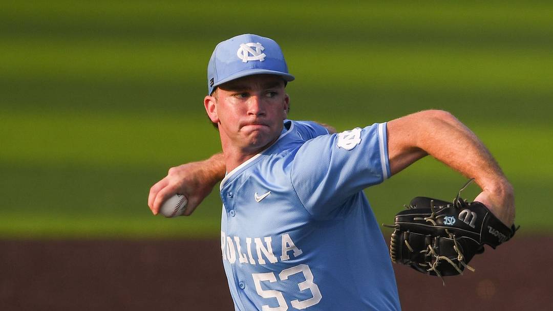 UNC baseball pitcher Ryan Lynch (53) during a start at Duke on Friday, April 24, 2026.