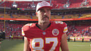 Kansas City Chiefs tight end Travis Kelce after a preseason game at Arrowhead Stadium. 