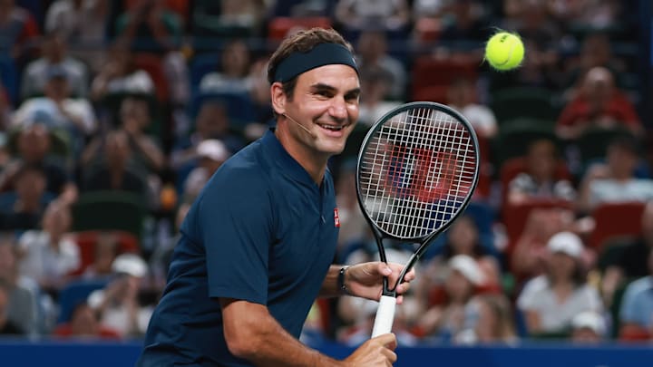Roger Federer at the 2025 Shanghai Rolex Masters