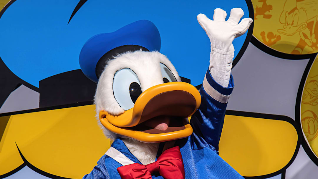 A Donald Duck mascot A Donald Duck mascot