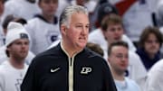 Purdue Boilermakers head coach Matt Painter looks on from the bench 