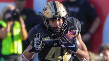 Purdue Boilermakers running back Devin Mockobee (45) carries the ball 