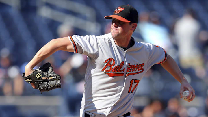 Baltimore Orioles relief pitcher Brian Matusz pitches against the New York Yankees during the seventh inning at Yankee Stadium on September 7, 2015. Baltimore Orioles relief pitcher Brian Matusz pitches against the New York Yankees during the seventh inning at Yankee Stadium on September 7, 2015.