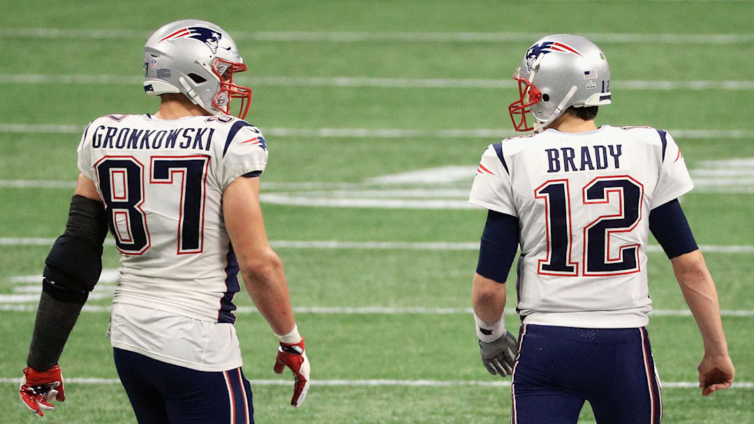 Tom Brady and Rob Gronkowski during SB LIII
