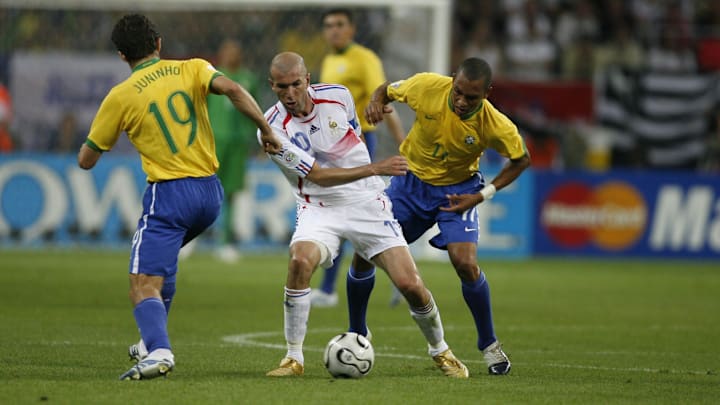 Zinedine Zidane (center) put together a masterful performance to eliminate defending champion Brazil in the 2006 World Cup. Zinedine Zidane (center) put together a masterful performance to eliminate defending champion Brazil in the 2006 World Cup.
