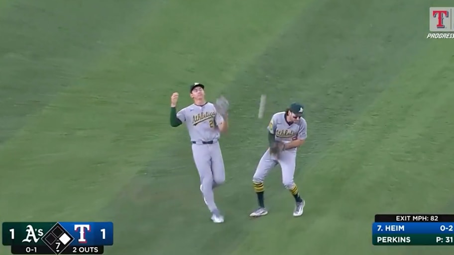 The 2025 Athletics misplayed a pop fly on Wednesday night. | @Ranger