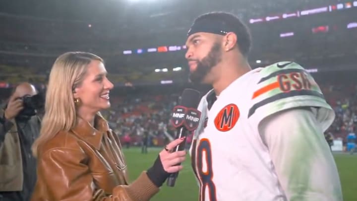 Caleb Williams celebrated the Bears' 25-24 win over the Commanders on 'Monday Night Football' Caleb Williams celebrated the Bears' 25-24 win over the Commanders on 'Monday Night Football'