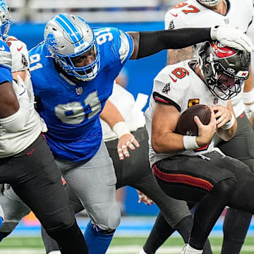 Detroit Lions defensive end Levi Onwuzurike (91).