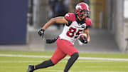 Aug 20, 2022; Toronto, Ontario, CAN;  Calgary Stampeders wide receiver Jalen Philpot (85) returns a kick against the Toronto Argonauts at BMO Field. Mandatory Credit: John E. Sokolowski-Imagn Images