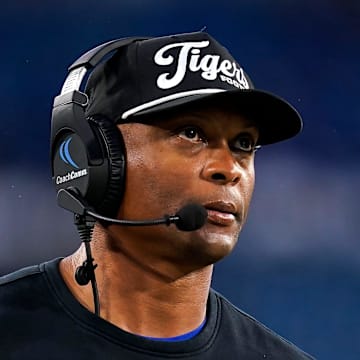 Tennessee State coach Eddie George looks on from the sidelines.