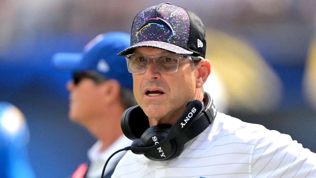 Chargers head coach Jim Harbaugh