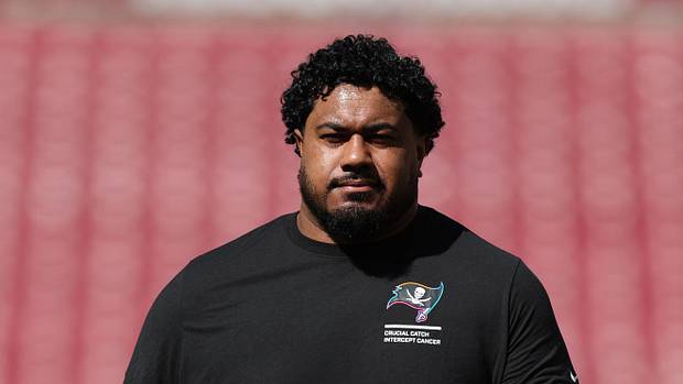 Tampa Bay Buccaneers defensive tackle Vita Vea (50) warms up before a game against the San Francisco 49ers.