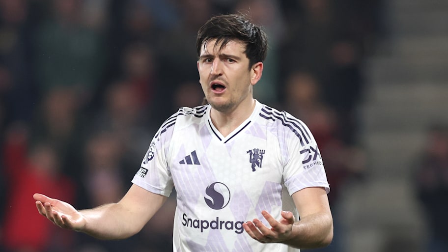 Harry Maguire looking exasperated.
