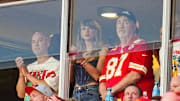 Taylor Swift and Mr. Kelce take in the season opener.