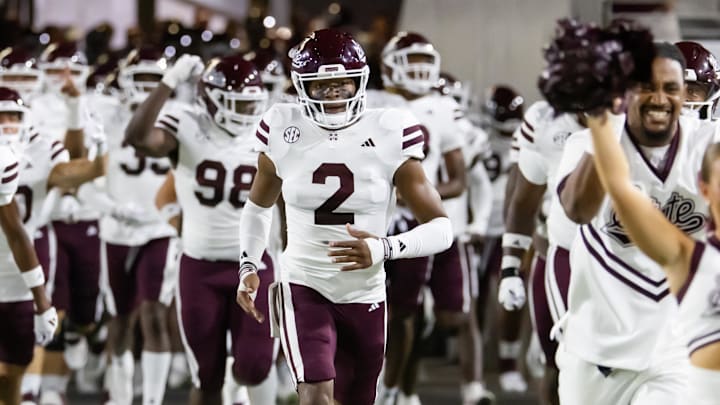 Sep 7, 2024; Tempe, Arizona, USA; Mississippi State Bulldogs safety Isaac Smith (2) against the Arizona State Sun Devils at Mountain America Stadium. Mandatory Credit: Mark J. Rebilas-Imagn Images