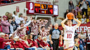 Indiana's Shay Ciezki (10) reacts to getting called for a foul during the Indiana versus Illinois women's basketball game at Simon Skjodt Assembly Hall on Thursday, Jan. 16, 2025.