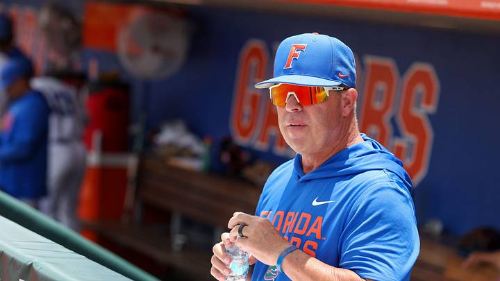 Florida head coach Kevin O'Sullivan gets ready to take on Rider during the 2016 NCAA Baseball Championship Gainesville Regional baseball game at Condron Family Ballpark in Gainesville, FL on Friday, May 29, 2026. [Alan Youngblood/Gainesville Sun]