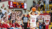 Indiana's Shay Ciezki (10) reacts to getting called for a foul during the Indiana versus Illinois women's basketball game at Simon Skjodt Assembly Hall on Thursday, Jan. 16, 2025.