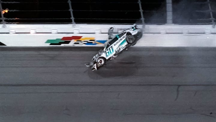 Ryan Preece goes airborne in the closing laps of the Daytona 500 at Daytona International Speedway. Ryan Preece goes airborne in the closing laps of the Daytona 500 at Daytona International Speedway.