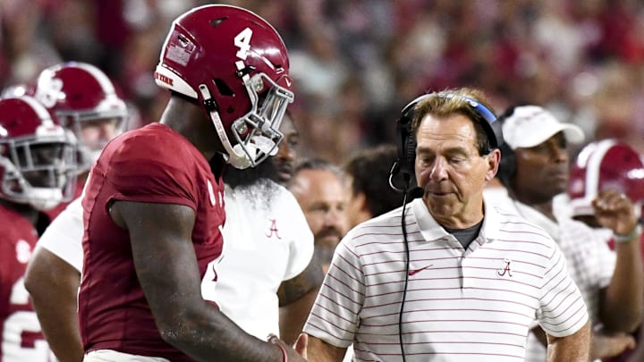 Former Alabama Crimson Tide head coach Nick Saban was excited to see his former quarterback Jalen Milroe get drafted on Friday night. Former Alabama Crimson Tide head coach Nick Saban was excited to see his former quarterback Jalen Milroe get drafted on Friday night.