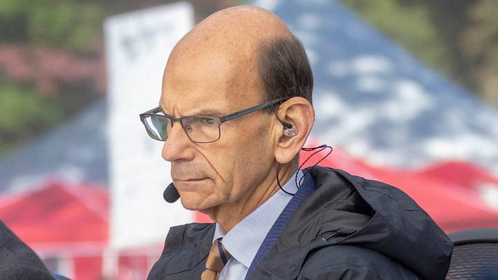Paul Finebaum of SEC Nation on set before the Alabama, LSU game in Tuscaloosa, Alabama, on Nov. 9, 2019.

Sec Nation