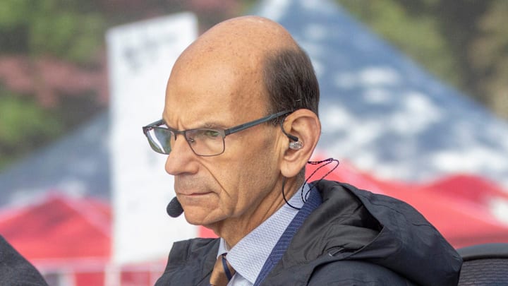 Paul Finebaum of SEC Nation on set before the Alabama, LSU game in Tuscaloosa, Alabama, on Nov. 9, 2019.

Sec Nation