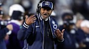 Penn State Nittany Lions interim head coach Terry Smith reacts from the sideline during the second quarter against the Nebraska Cornhuskers at Beaver Stadium. 