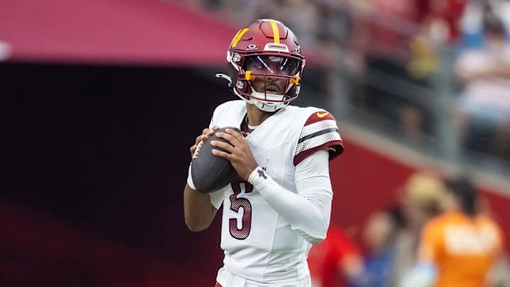 Washington Commanders quarterback Jayden Daniels. Washington Commanders quarterback Jayden Daniels.