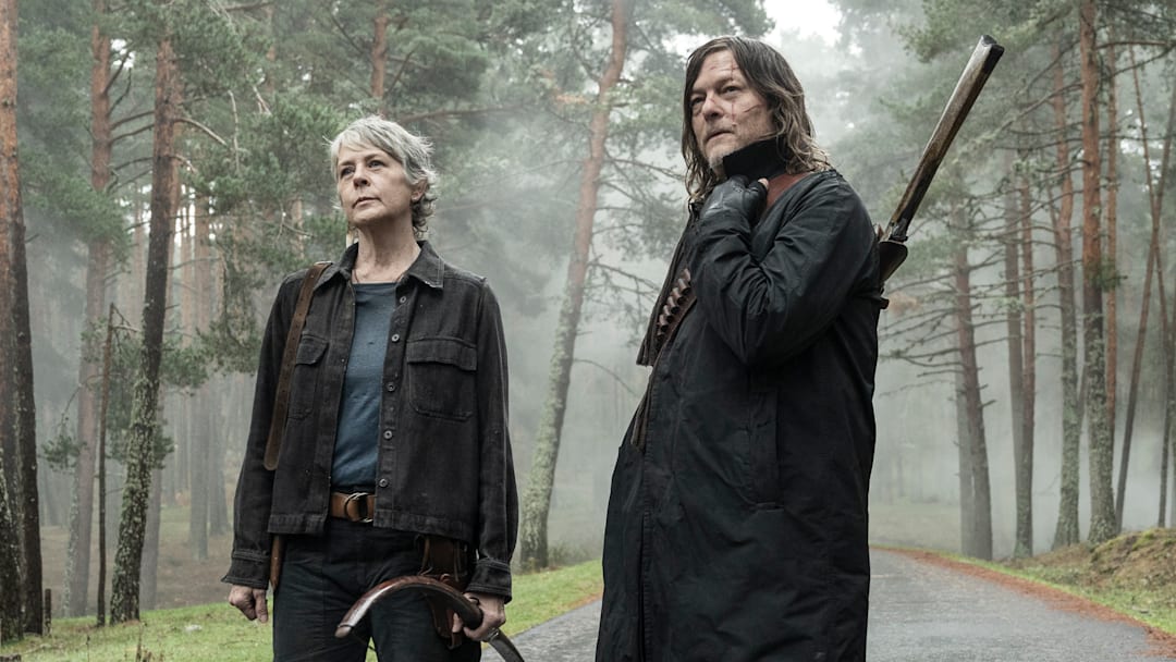 Melissa McBride as Carol Peletier, Norman Reedus as Daryl Dixon - The Walking Dead: Daryl Dixon _ Season 3 - Photo Credit: Carla Oset/AMC