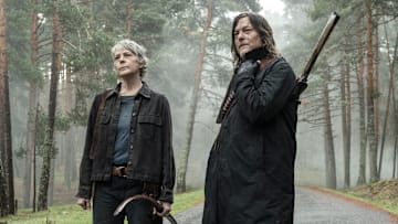 Melissa McBride as Carol Peletier, Norman Reedus as Daryl Dixon - The Walking Dead: Daryl Dixon _ Season 3 - Photo Credit: Carla Oset/AMC