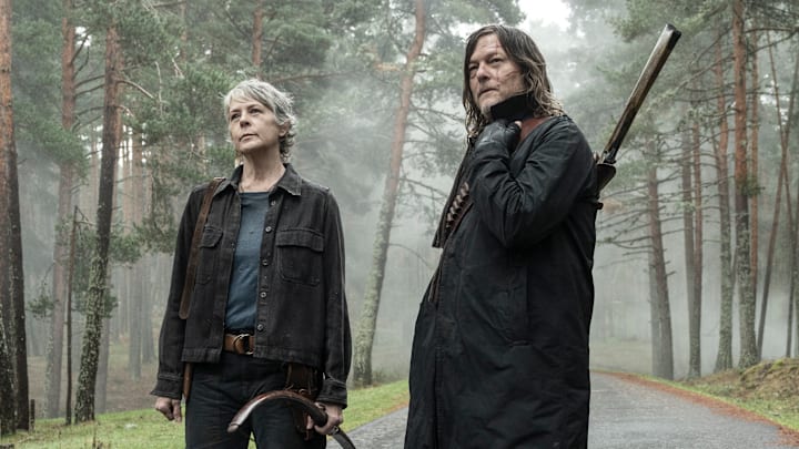Melissa McBride as Carol Peletier, Norman Reedus as Daryl Dixon - The Walking Dead: Daryl Dixon _ Season 3 - Photo Credit: Carla Oset/AMC