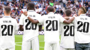 Real Madrid players paid tribute to Vinicius Junior before kick-off