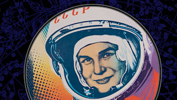 Valentina Tereshkova in a Russian poster.