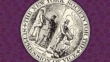 The seal of Anthony Comstock’s New York Society for the Suppression of Vice.
