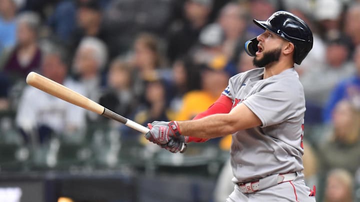 May 28, 2025; Milwaukee, Wisconsin, USA; Boston Red Sox right fielder Wilyer Abreu (52) hits a home run during the seventh inning against the Milwaukee Brewers at American Family Field. Mandatory Credit: Patrick Gorski-Imagn Images May 28, 2025; Milwaukee, Wisconsin, USA; Boston Red Sox right fielder Wilyer Abreu (52) hits a home run during the seventh inning against the Milwaukee Brewers at American Family Field. Mandatory Credit: Patrick Gorski-Imagn Images