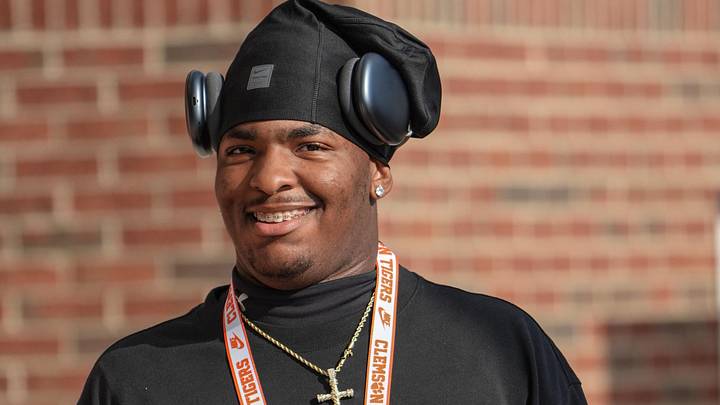 Nate Carson of Irmo High in S.C. during a Clemson football recruiting visit before kickoff with LSU at Memorial Stadium in Clemson, S.C. Saturday, August 30, 2025.