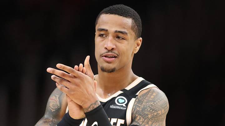 Jan 22, 2020; Atlanta, Georgia, USA; Atlanta Hawks forward John Collins (20) reacts after a play in the fourth quarter against the LA Clippers at State Farm Arena. Mandatory Credit: Jason Getz-USA TODAY Sports