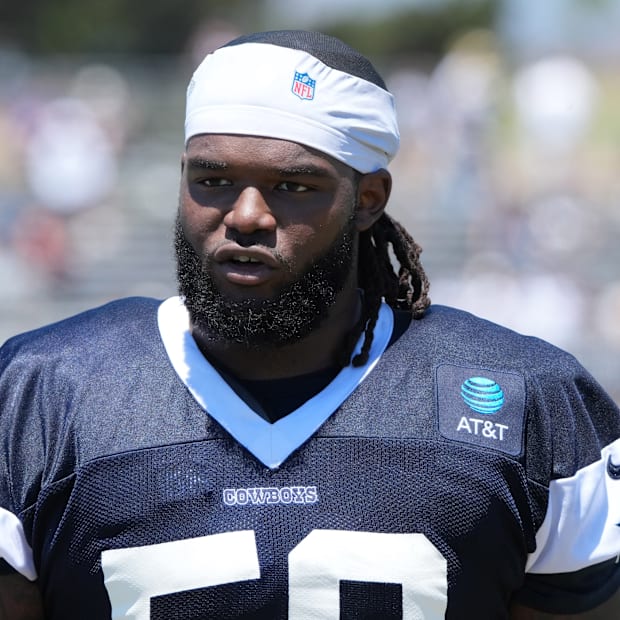 Dallas Cowboys defensive tackle Mazi Smith at training camp at the River Ridge Fields. Dallas Cowboys defensive tackle Mazi Smith at training camp at the River Ridge Fields.