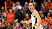 Oregon State's AJ Marotte celebrates making a 3-pointer during Thursday's home game against San Francisco at Gill Coliseum.
