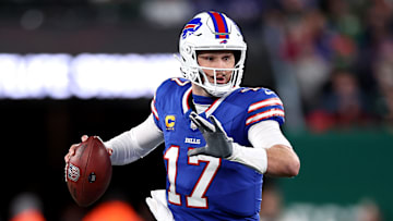 Buffalo Bills quarterback Josh Allen runs the ball against the New York Jets