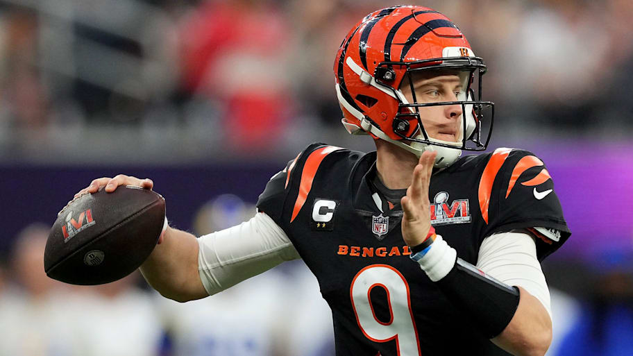 Cincinnati Bengals quarterback Joe Burrow (9) throws in the second quarter during Super Bowl 56 against the Los Angeles Rams, Sunday, Feb. 13, 2022, at SoFi Stadium in Inglewood, Calif. The Cincinnati Bengals lost, 23-20.

Nfl Super Bowl 56 Los Angeles Rams Vs Cincinnati Bengals Feb 13 2022 1405 | Kareem Elgazzar/The Enquirer / USA TODAY NETWORK