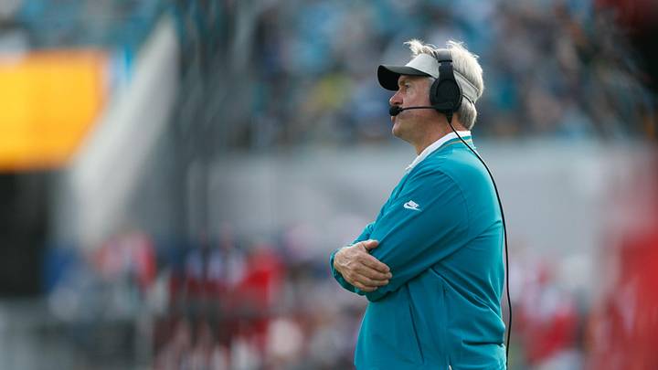 Dec 15, 2024; Jacksonville, Florida, USA; Jacksonville Jaguars head coach Doug Pederson against the New York Jets during the third quarter at EverBank Stadium. 