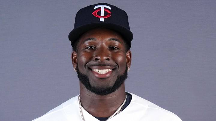 Feb 19, 2026; Lee County, FL, USA;  Minnesota Twins shortstop Kaelen Culpepper (76) poses during photo day at Hammond Stadium. Mandatory Credit: Jim Rassol-Imagn Images