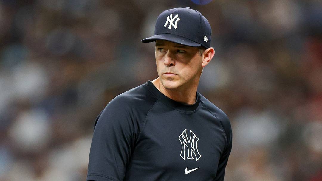 Jul 11, 2024; St. Petersburg, Florida, USA; New York Yankees pitching coach Matt Blake (77) looks on against the Tampa Bay Rays in the fifth inning at Tropicana Field. Mandatory Credit: Nathan Ray Seebeck-USA TODAY Sports Jul 11, 2024; St. Petersburg, Florida, USA; New York Yankees pitching coach Matt Blake (77) looks on against the Tampa Bay Rays in the fifth inning at Tropicana Field. Mandatory Credit: Nathan Ray Seebeck-USA TODAY Sports