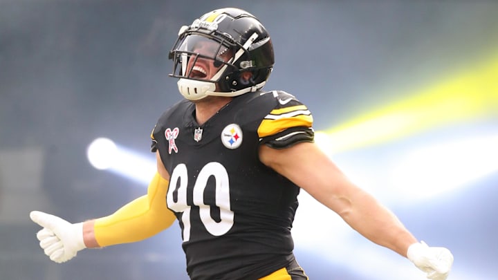 Pittsburgh Steelers linebacker T.J. Watt enters a game. Pittsburgh Steelers linebacker T.J. Watt enters a game.