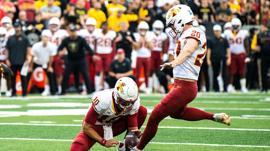 Iowa State kicker Jace Gilbert has a teammate with the same name. | Joseph Cress/Iowa City Press-Citizen / USA TODAY NETWORK