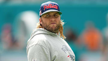 Oct 29, 2023; Miami Gardens, Florida, USA; New England Patriots linebackers coach Steve Belichick