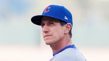 Mar 31, 2025; West Sacramento, California, USA; Chicago Cubs manager Craig Counsell (11) looks on before the game against the Athletics at Sutter Health Park. Mandatory Credit: Sergio Estrada-Imagn Images