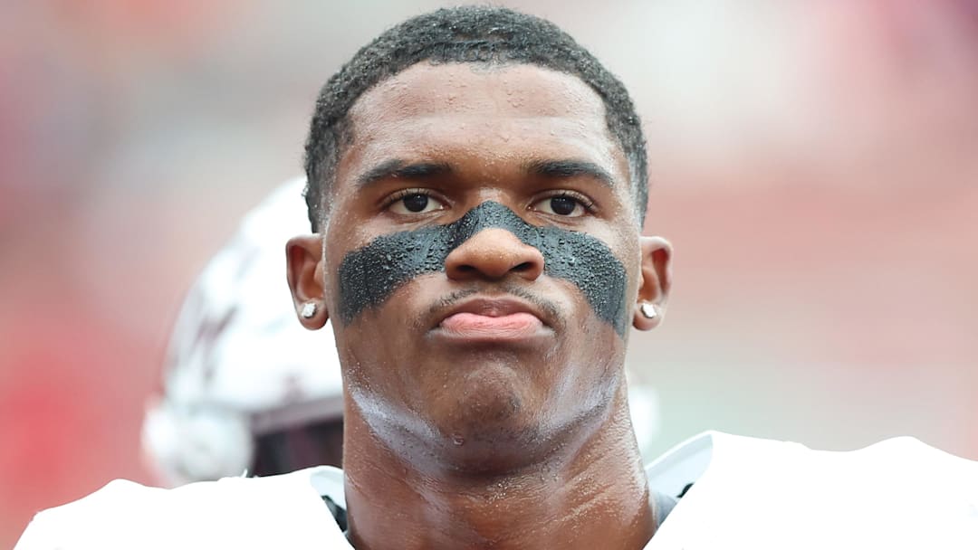 Texas A&M Aggies quarterback Marcel Reed prior to the game against the Arkansas Razorbacks at Donald W. Reynolds Razorback Stadium. 