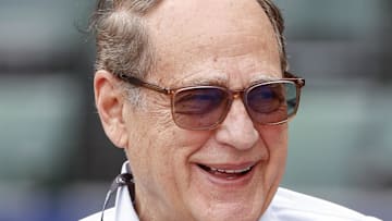 Sep 2, 2022; Chicago, Illinois, USA; Chicago White Sox owner Jerry Reinsdorf smiles before a baseball game between the Chicago White Sox and Minnesota Twins at Guaranteed Rate Field. Mandatory Credit: Kamil Krzaczynski-Imagn Images